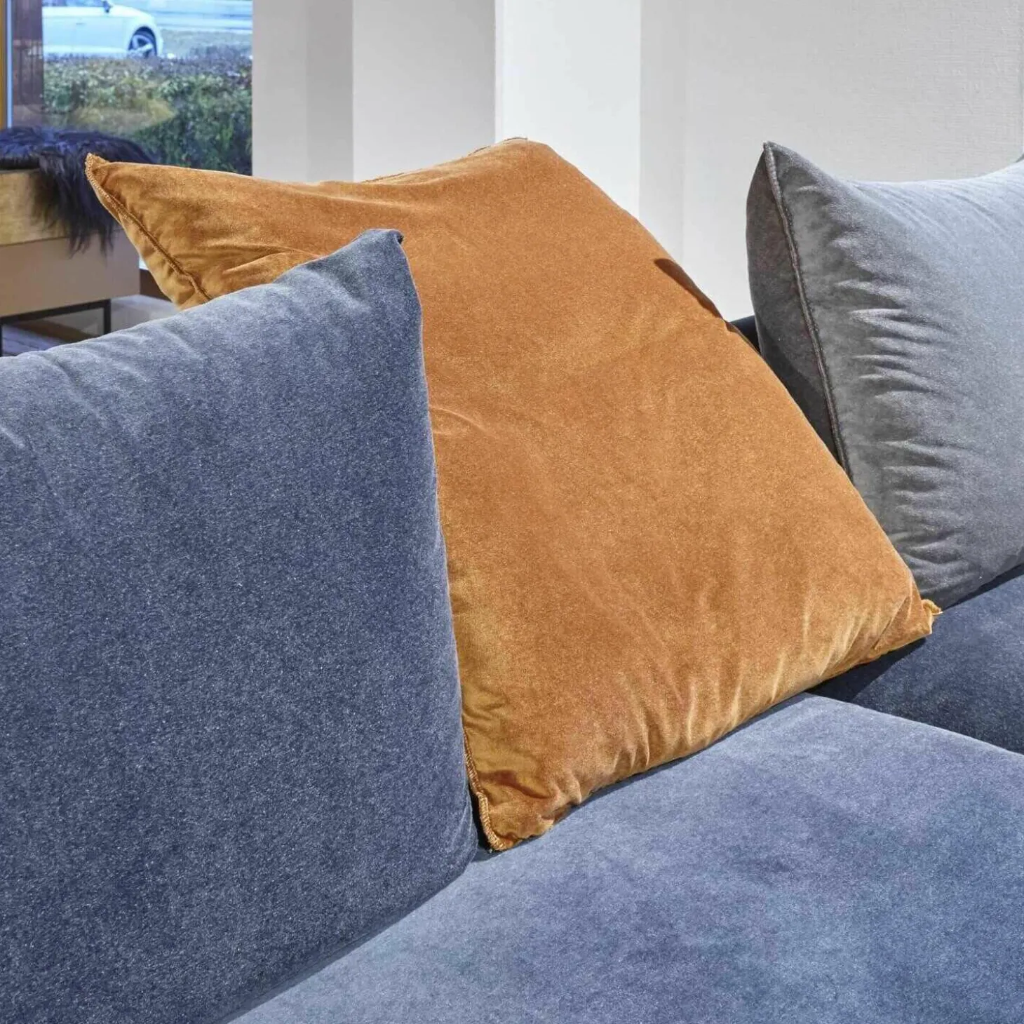 Ecksofa 0118 Stoff Taubenblau