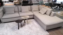 Ecksofa 16000 Stoff Venezia Sky Blue Grau Füße Metall Schwarz