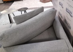Ecksofa 16000 Stoff Venezia Sky Blue Grau Füße Metall Schwarz