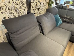 Ecksofa 15278 Taoo Stoff W61 28 Blau Grau Füße F2M Metallfuß Glänzend Mit Kopfteil Und Sitztiefenverstellung