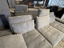 Ecksofa 16540 Valentinoo W60 22 Silbergrau Fuße FC3 Schwarz M99 Mit Sitztiefenverstellung Inklusive Hocker Und Kopfstütze