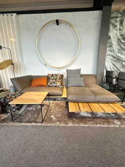 Ecksofa Akito Leder Rhino Elefant 2399 63 Braun Grau Plattform Wildeiche Füße Stahl Schwarz Pulverbeschichtet