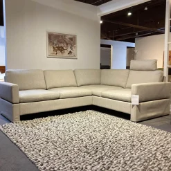 Ecksofa Alba Stoff 3360 Beige Mit Klappbaren Armteilen