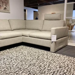 Ecksofa Alba Stoff 3360 Beige Mit Klappbaren Armteilen