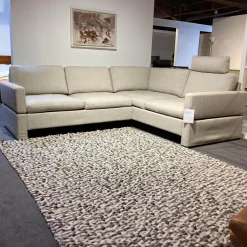 Ecksofa Alba Stoff 3360 Beige Mit Klappbaren Armteilen
