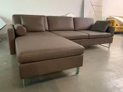 Ecksofa Alba System M Leder Pearl 85 Schlammgrau