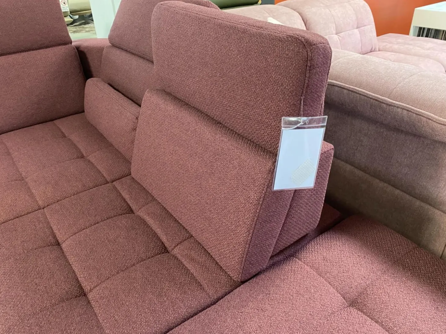 Ecksofa Alicante Stoff Portofino Bordeaux Rot Füße Metall Chrom Mit Schlaffunktion Und Nierenkissen