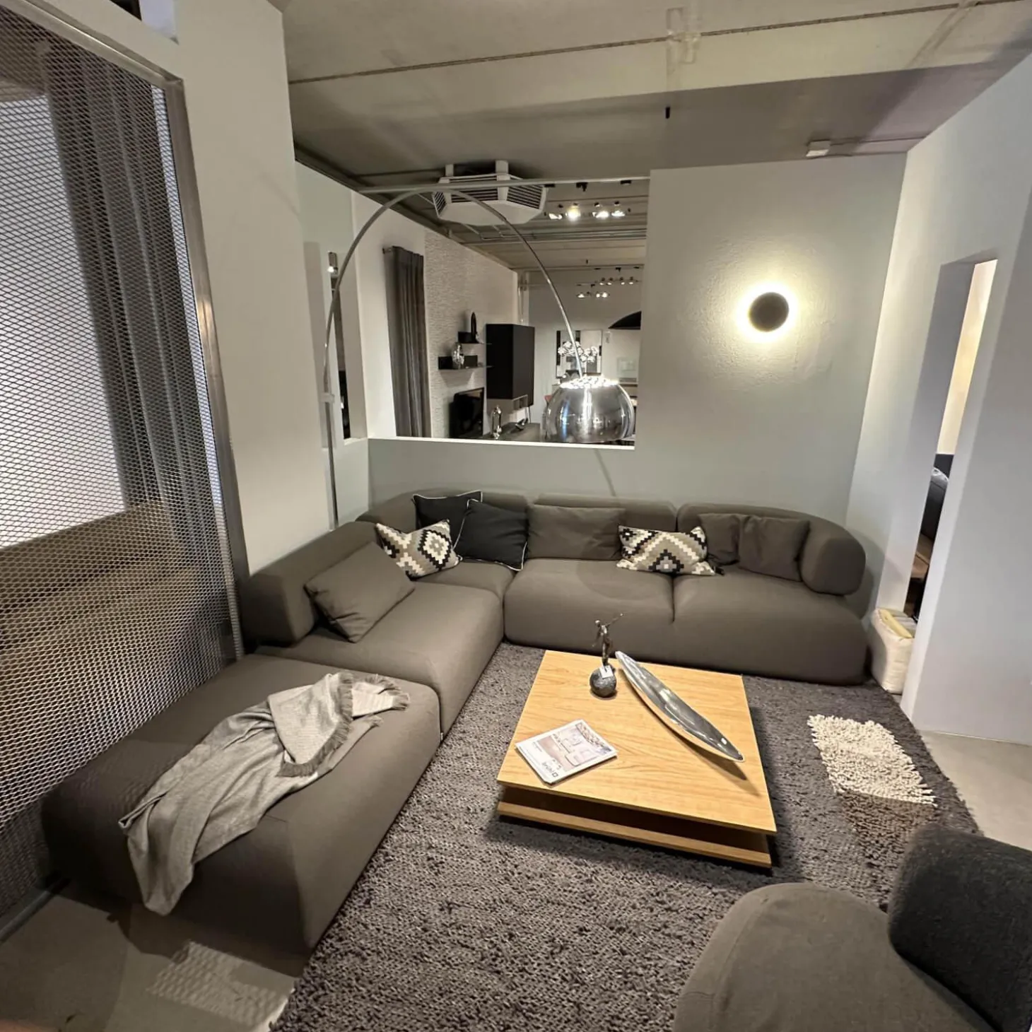 Ecksofa All Together 73620 Stoff 3677 95 Grau Inklusive Kissen Und Hocker