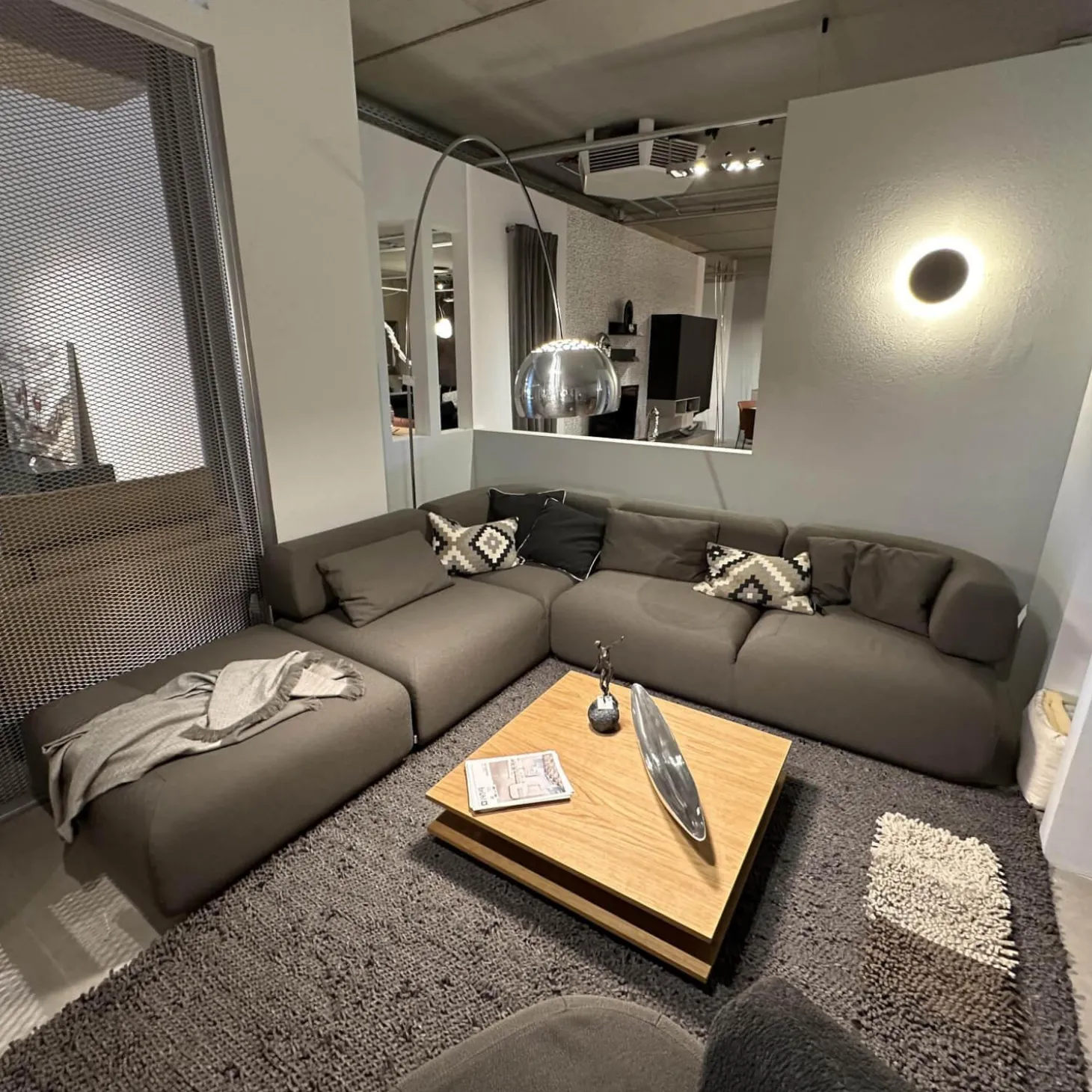 Ecksofa All Together 73620 Stoff 3677 95 Grau Inklusive Kissen Und Hocker