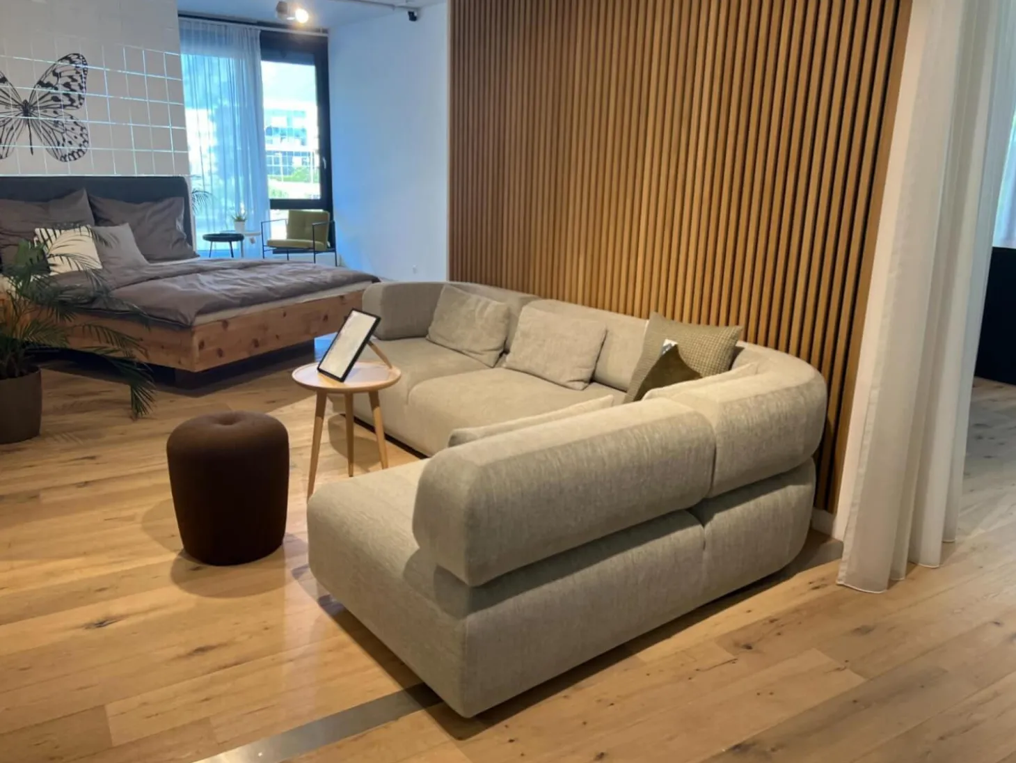 Ecksofa All Together Stoff 4499 90 Grau Füße Kunststoffgleiter Schwarz Mit Kissen