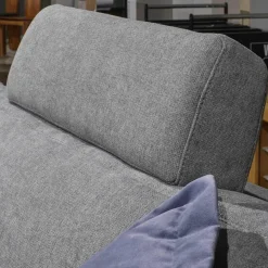 Ecksofa Amalfi Stoff XLM 8 Hellgrau mit 5 Kissen