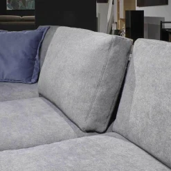 Ecksofa Amalfi Stoff XLM 8 Hellgrau mit 5 Kissen