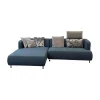 Ecksofa Aoyama Stoff 5275 61 Blau Füße Schwarz Mit Kissen