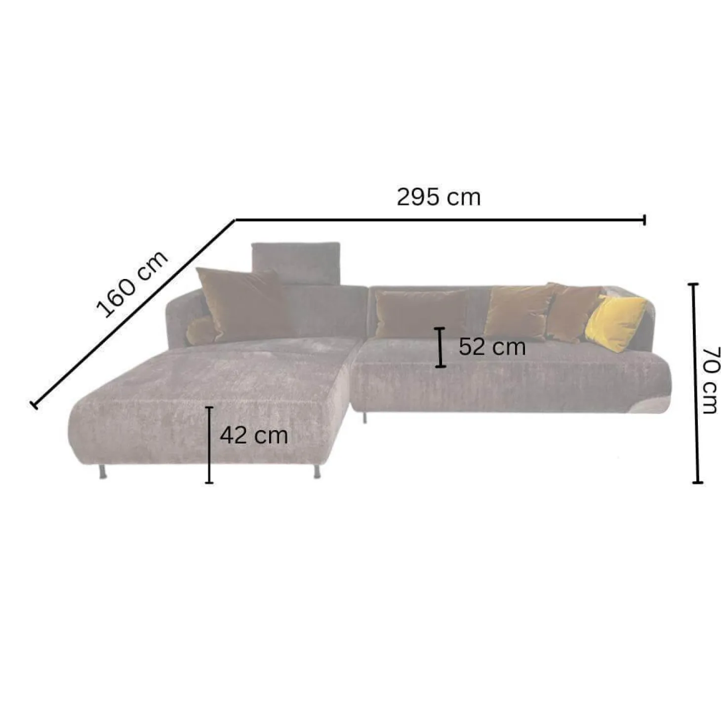 Ecksofa Aoyama Stoff 4401 0205 Grau Gestell Metall Schwarz Pulverbeschichtet Inklusive Hocker Und 5 Kissen