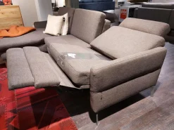 Ecksofa Arima N Stoff Chicago Taupe Grau Braun Fuß F151 Chrom Inklusive Motorischer Verstellungen