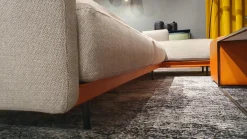 Ecksofa Arloth High Bezug Stoff Plaza 003 Beige Grau Gestell Leder Braun Orange Füße Schwarz Metall Inklusive Poufs Und Couchtische