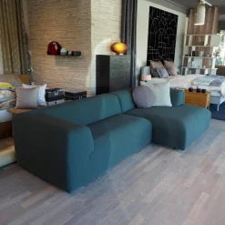 Ecksofa Aztec 2,5-Sitzer Stoff Kvadrat Mosaic 972 Blaugrün