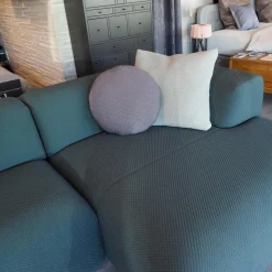 Ecksofa Aztec 2,5-Sitzer Stoff Kvadrat Mosaic 972 Blaugrün