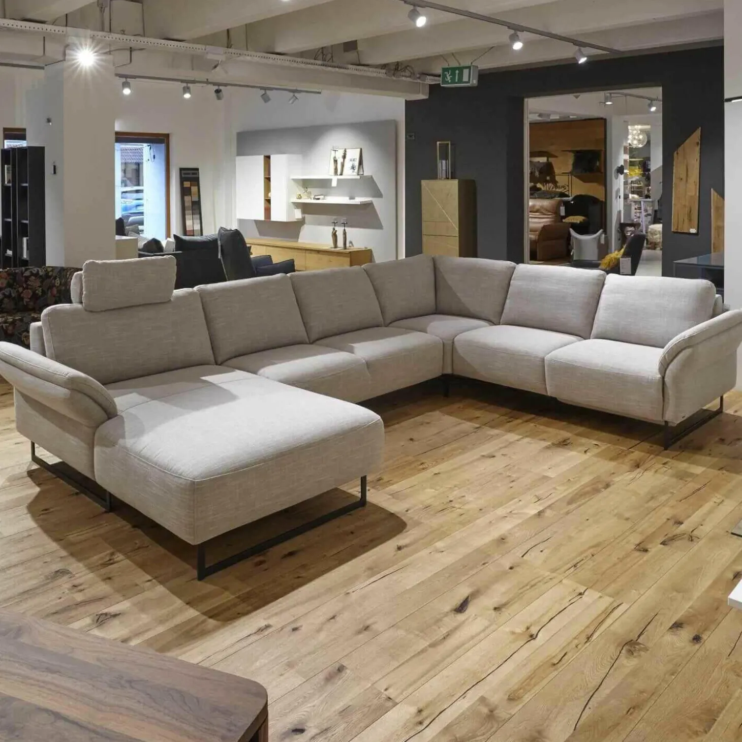 Ecksofa Barcley Stoff City 4 Grau Füße Schwarz Mit Relaxfunktion