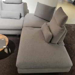 Ecksofa Bergamo Stoff III Grau Winkelfuß Metall Inklusive Kopfstützen Und Sitztiefenverstellung
