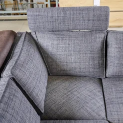 Ecksofa Bern Stoff Sunnyboy CH3031 Grau 096 Füße Metall Diamond Schwarz Matt