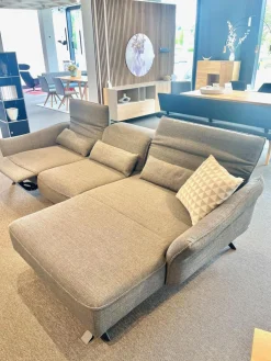 Ecksofa Bormio Stoff Udine Graphit Grau Gestell Schwarz Inklusive Lendenkissen