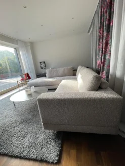 Ecksofa Boxspring Stoff 30 Universe 019 Greige Grau mit 4 Rückenkissen