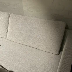 Ecksofa Britt Stoff 2 Sneak Natur Beige Füße Metall Inklusive Kissen