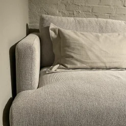 Ecksofa Britt Stoff 2 Sneak Natur Beige Füße Metall Inklusive Kissen