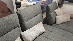 Ecksofa Brixton Stoff Jazz Khaki 757 Grau Fuß Schwarzmatt mit Fußstütze