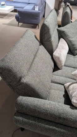 Ecksofa Brixton Stoff Jazz Khaki 757 Grau Fuß Schwarzmatt mit Fußstütze