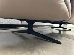 Ecksofa Bundle 630 Leder Rodeo Soft 1417 Pebble Grau Beige Gestell Schwarz Matt Pulverbeschichtet