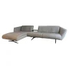 Ecksofa Bundle Bezug Stoff Sonora 7867 Bark Grau Füße Matt Bronze Mit Filzgleitern