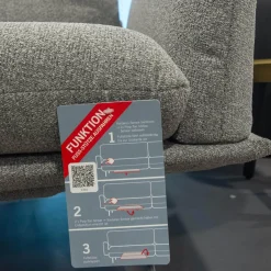 Ecksofa Calmo Stoff 13 Educa 93 Sitz Polyschaum M-Kufe Nickel Satiniert