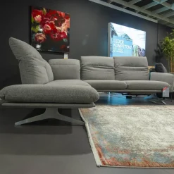 Ecksofa Calmo Stoff 13 Educa 93 Sitz Polyschaum M-Kufe Nickel Satiniert