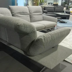 Ecksofa Calmo Stoff 13 Educa 93 Sitz Polyschaum M-Kufe Nickel Satiniert