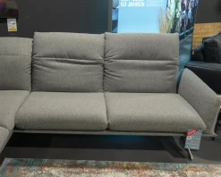 Ecksofa Calmo Stoff 13 Educa 93 Sitz Polyschaum M-Kufe Nickel Satiniert