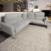 Ecksofa Calmo Stoff Clever Clean 13-Educa 93 Grau Fuß Kufe Nr 1 Nickel Satiniert