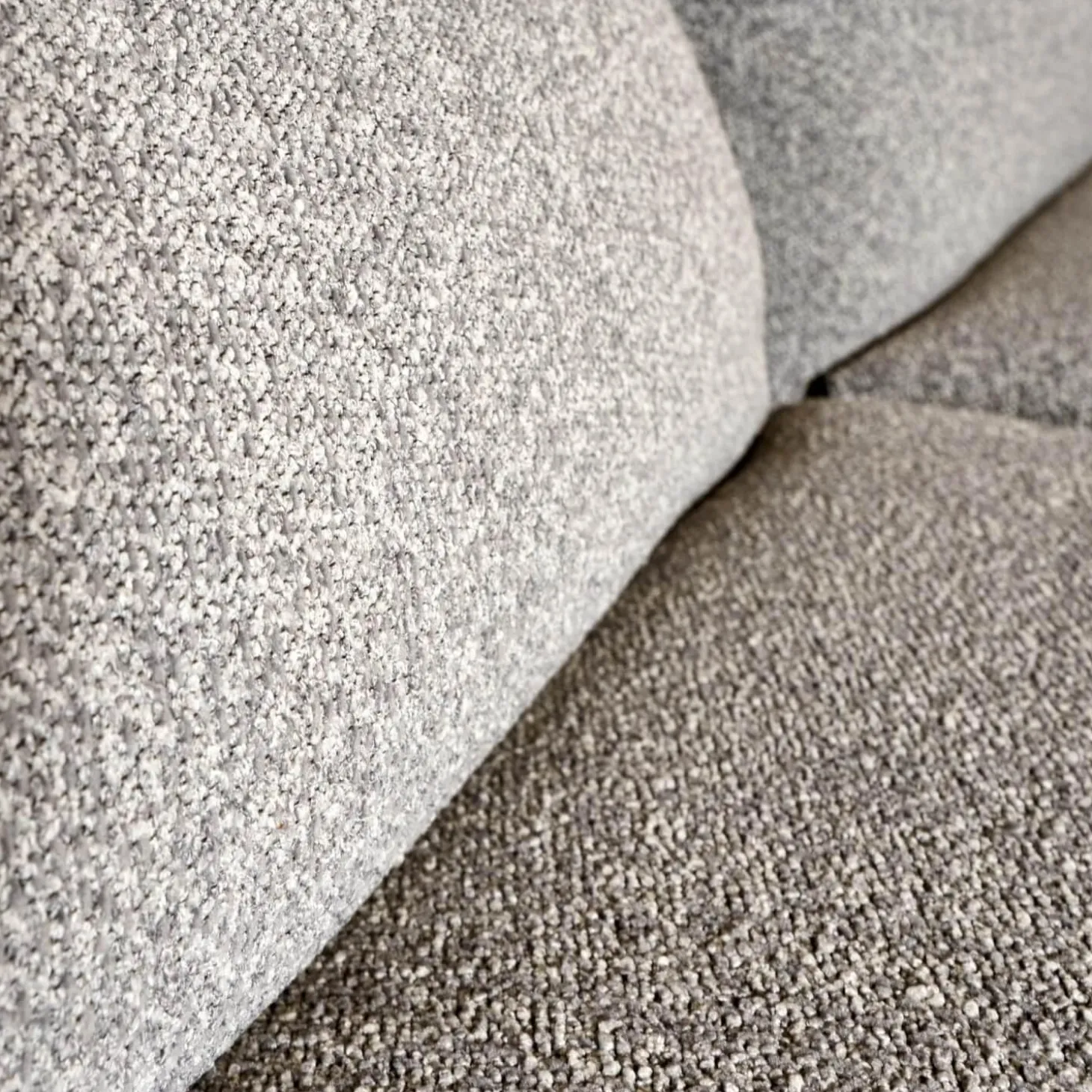 Ecksofa Calmo Stoff Clever Clean 13-Educa 93 Grau Fuß Kufe Nr 1 Nickel Satiniert