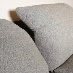 Ecksofa Calmo Stoff Clever Clean 13-Educa 93 Grau Fuß Kufe Nr 1 Nickel Satiniert