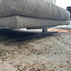 Ecksofa Campiello Stoff Extra Elvira N1724 Grau Füße Metall Brüniert Inklusive 8 Kissen