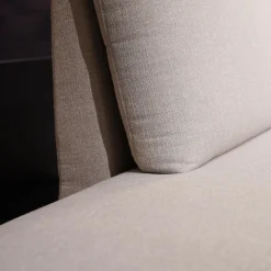 Ecksofa Cara Bezug Stoff 14.162 Steingrau Fuß Kufe Stahl Schwarz Ablage Eiche Furniert Mit Verstellbarem Rücken