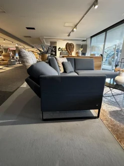 Ecksofa Cara Stoff 14 167 Azurblau Blau Grau Füße Schwarz Inklusive Kopfstützbügel Und Kissen