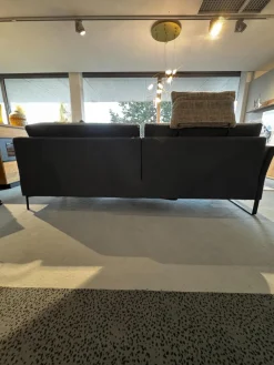 Ecksofa Cara Stoff 14 167 Azurblau Blau Grau Füße Schwarz Inklusive Kopfstützbügel Und Kissen