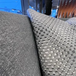 Ecksofa Cara Stoff 14.164 Mittel Eisengrau Stoff 22.202 Hell Staubgrau Füße Schwarz