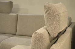 Ecksofa Cara Stoff Weißgrau 26.202 mit Holz-Ablage Schwenkbar