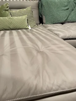 Ecksofa Carlton B Leder Windsor 12 Grigio Scruo Grau Füße Matt Anthrazit