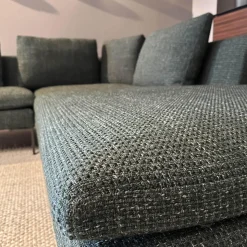 Ecksofa Charles Large Stoff Super Sirte Kieferngrün Füße Aluminium Schwarz Verchromt Lackiert