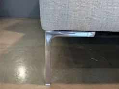 Ecksofa Charles Stoff Lodi Natur Creme Füße Chrom mit 8 Kissen