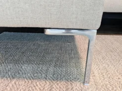 Ecksofa Charles Stoff Lodi Natur Creme Füße Chrom mit 8 Kissen